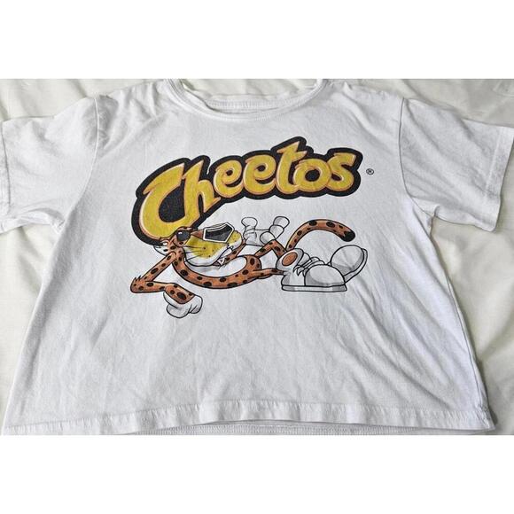 Cheetos Women's White Graphic Tee Crop Size Small - Picture 1 of 5